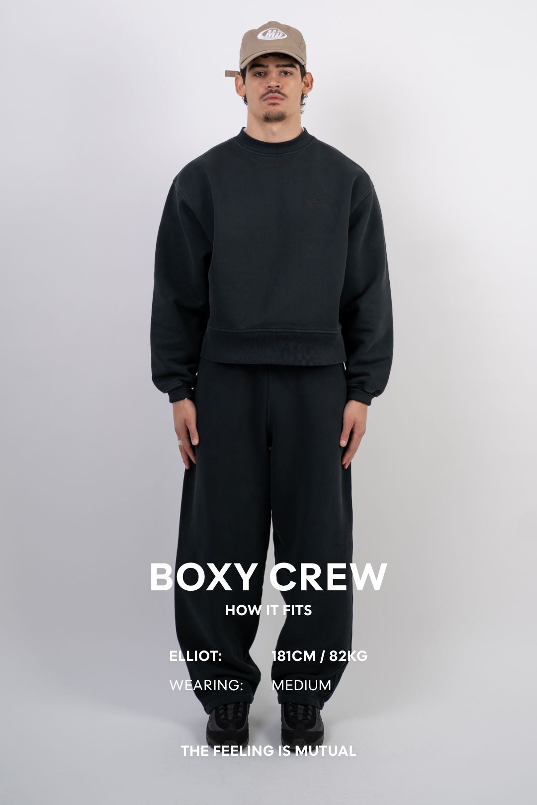 Heavyweight Boxy Crew Neck - Washed Black – Mutual Differences