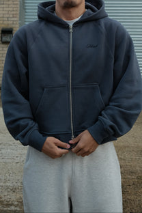 Boxy Raglan Zip Hoodie