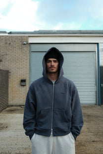 Boxy Raglan Zip Hoodie