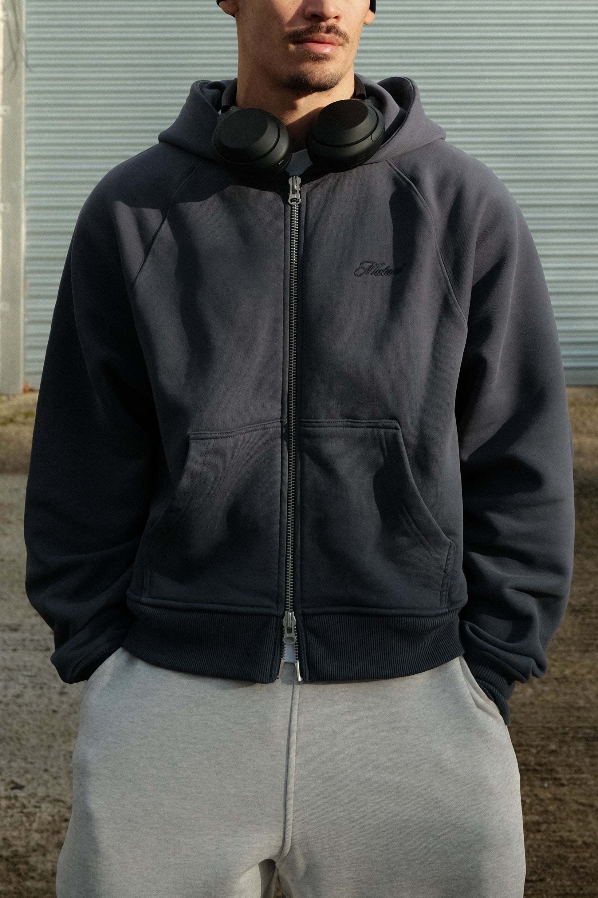 Boxy Raglan Zip Hoodie