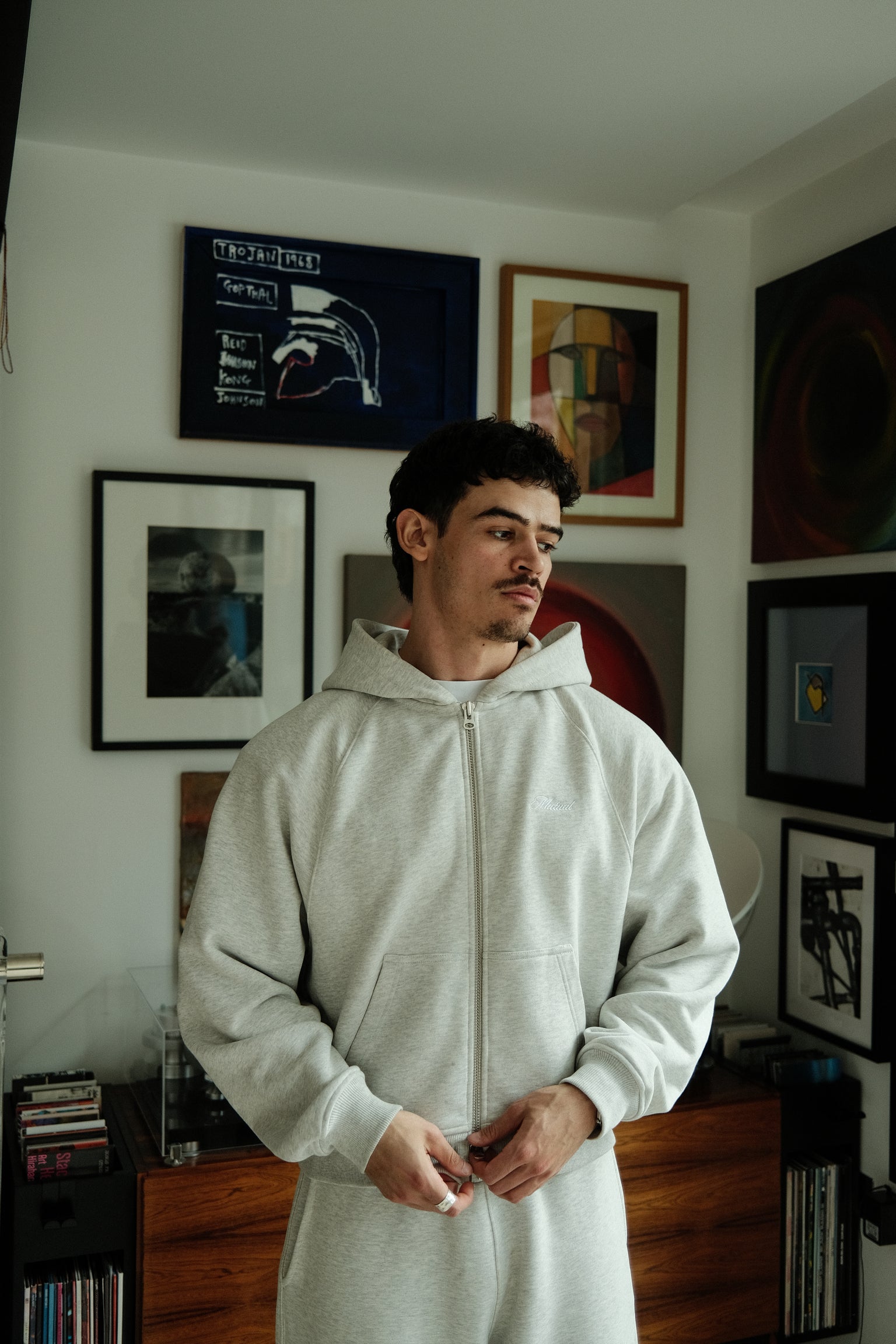 Boxy Raglan Zip Hoodie