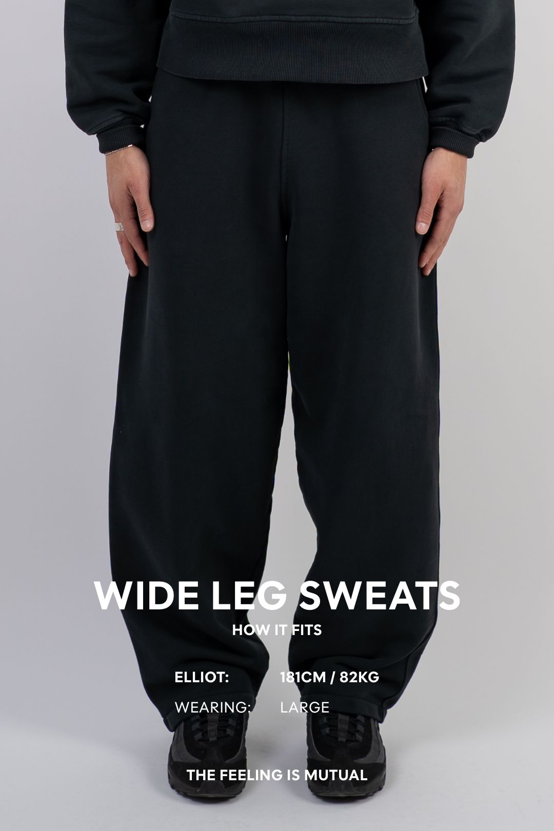 【achieve】 hit union wide sweat pants Heavyweight Wide Leg Sweatpants - Washed Black \u2013 Mutual Differences